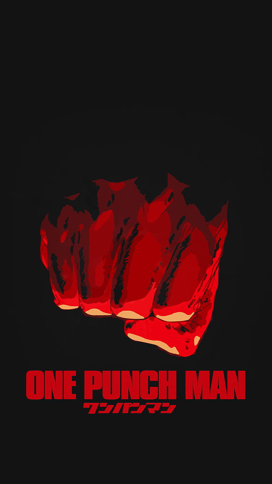 One Punch Man Red Fist Logo on Black Background Minimalist Anime Poster Art, One punch man Logos, #one punch man logo HD phone wallpaper