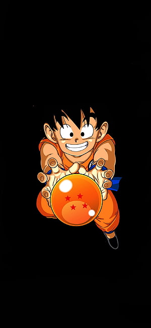 Goku Reaching for a Dragon Ball in Classic Orange Gi on Black Background HD phone wallpaper