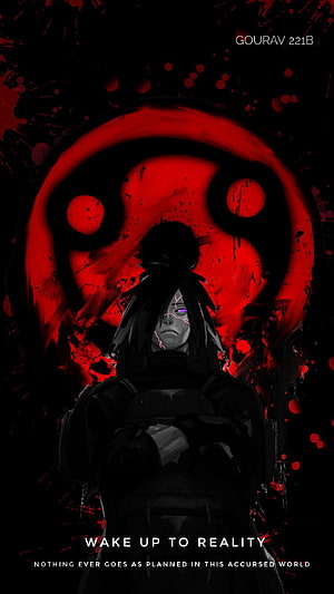 Obito Uchiha Sharingan Anime Wallpaper Dark Red Background HD phone wallpaper