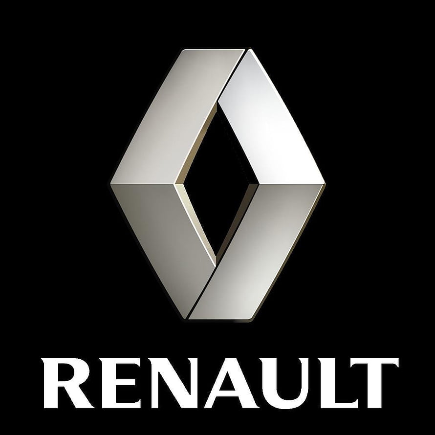 Renault Diamond Emblem in Polished Chrome on Black Background HD phone wallpaper