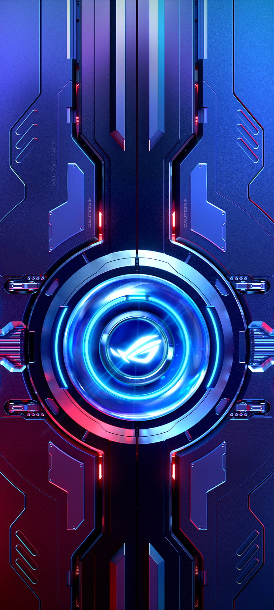 ROG Republic of Gamers Cyberpunk Neon Blue and Red Futuristic Tech Wallpaper HD phone wallpaper