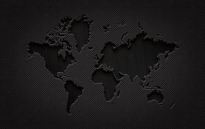 Dark Carbon Fiber World Map Texture Background HD wallpaper