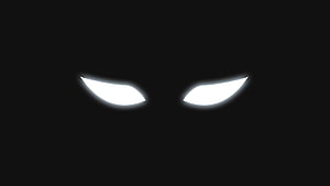 Glowing White Eyes in Pitch Black Darkness Minimalist Horror Wallpaper HD wallpaper