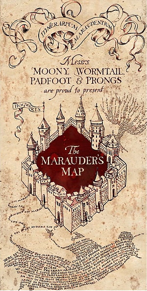 The Marauder's Map Hogwarts Castle Illustration Harry Potter Fantasy Wallpaper HD phone wallpaper